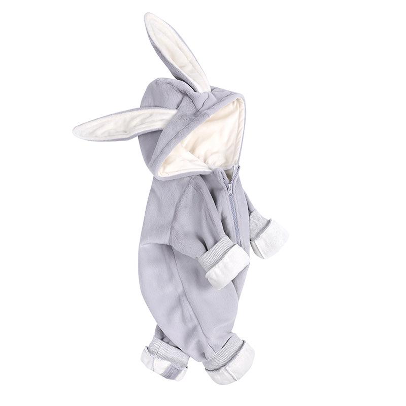 

Thick Fleece-Lined Newborn Baby Rabbit Ear Romper Medium-L