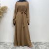 S-XXL Multi Color Available Middle East Dubai Hot Selling Clear Color Lace Up Muslim Dress