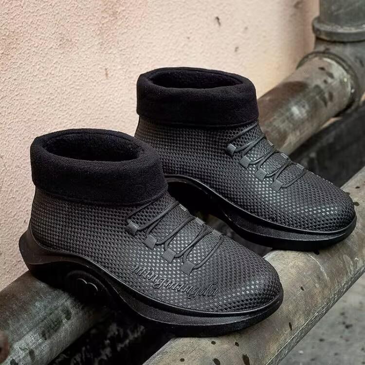 fashion Men's Rubber Boots Couples Casual Sports Ankle Rain Shoes Waterproof Galoshes Husband Fishing Work Safety Rain Boots Footwear