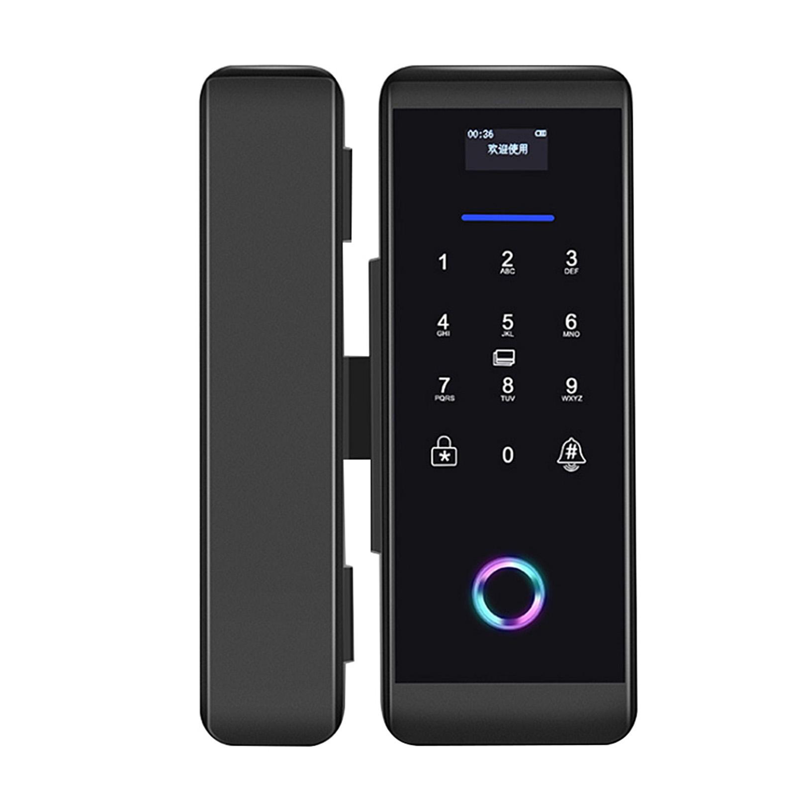 

Fingerprint Password IC Card Glass Door Lock Bluetooth APP Control Alarm Access Control SystemBlack чёрный