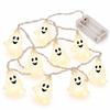 Halloween Garlands - SIROCO - Pack of 3 - 10 LEDs - 4 Cm Ghosts - 1.50 M
