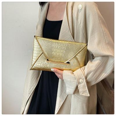 Fashion Crocodile Pattern Envelope Clutch Women's Handbags For Gifts  Designer Casual Ladies Purses Phone Pocket