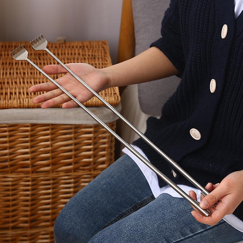 Stainless Steel Telescopic Back Scratcher Extendable Itchy Relief for Men Women Portable Silvery Gifts for Mothers