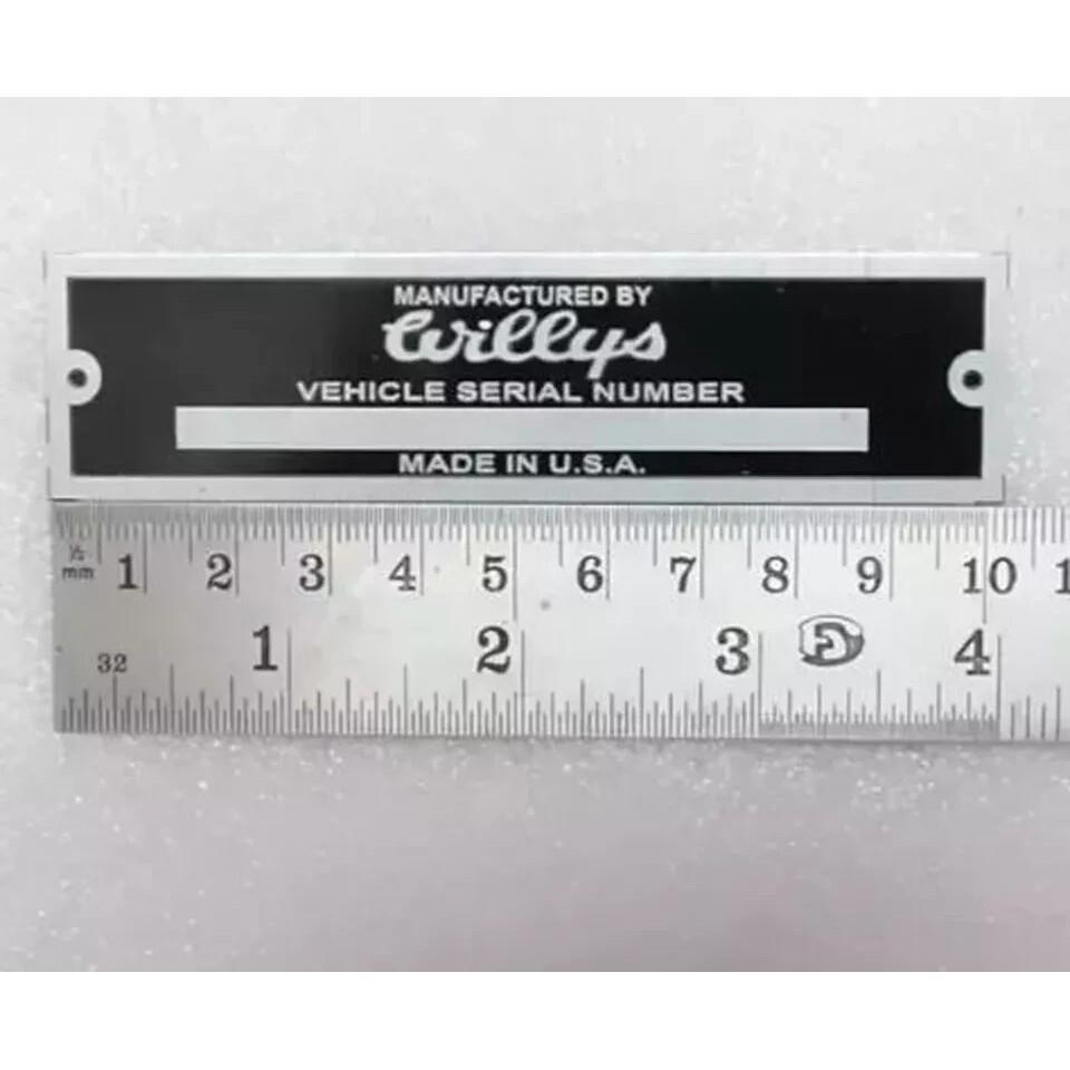 Vehicle Serial Number Data Patents Plate For Jeeps Willys