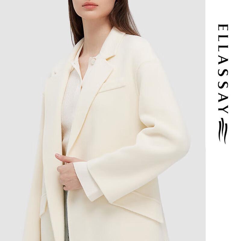 ELLASSAY Women's Wool Blend Mid-Length Coat