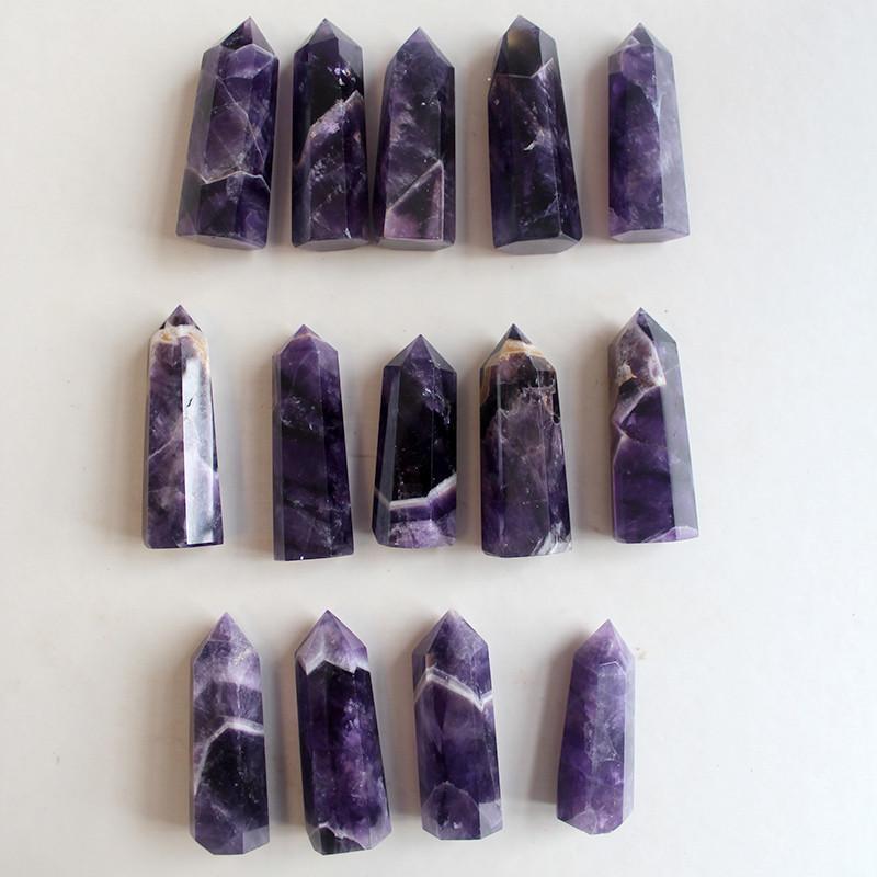 Exquisite Natural Purple Dream Amethyst Quartz Crystal Stone Point Hexagonal Wand