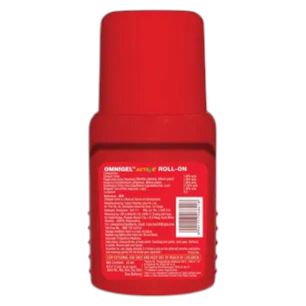 Omnigel Active Roll-On 45ML Pain Relief Gel for Muscle Aches Joint Strains Swelling