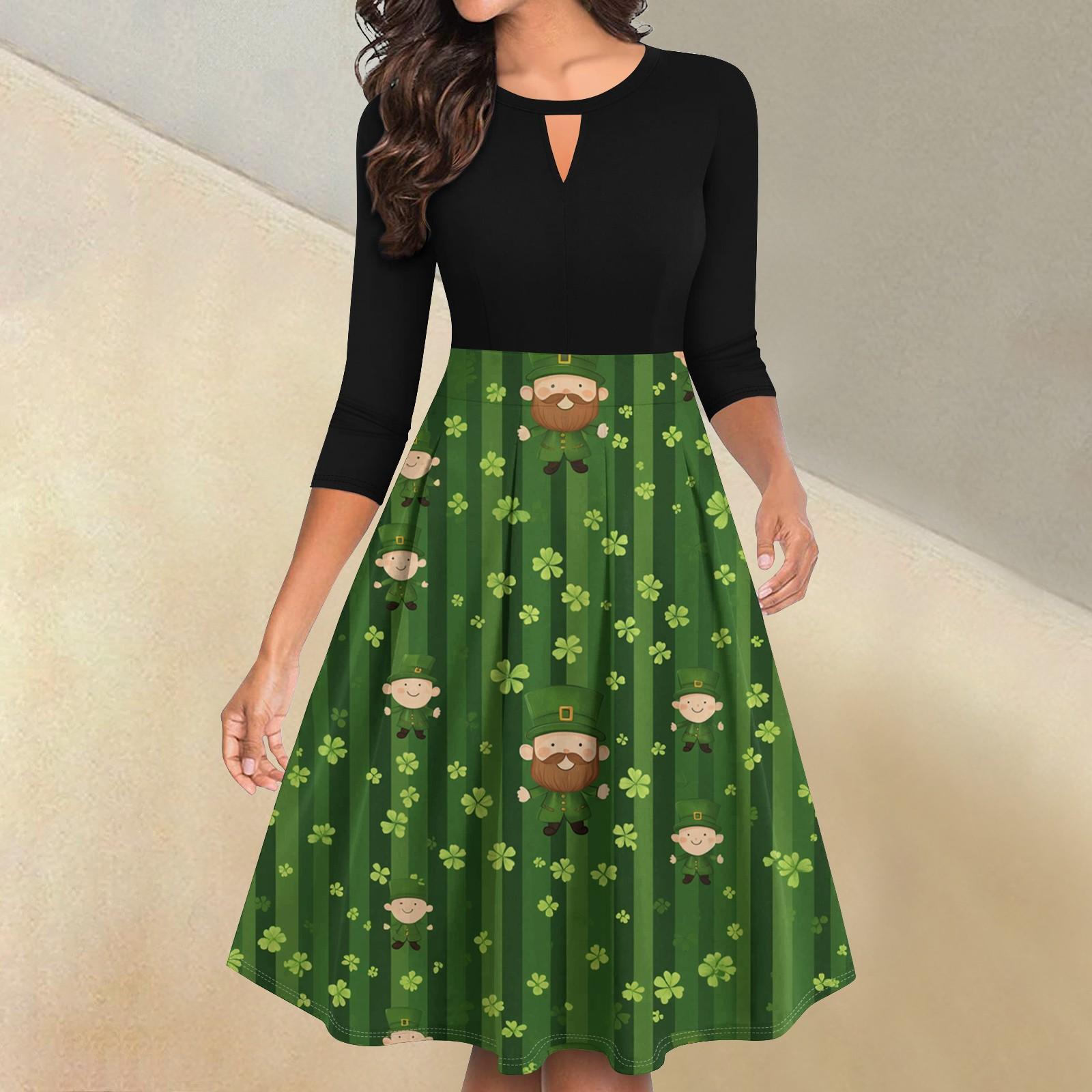 

Жіноча повсякденна та модна сукня з квітковим принтом із рукавом 3/4 із застібкою-блискавкою на спині XXL рожевий