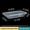 Disposable 750ml Rectangular Takeaway Box with Lid - Thickened Transparent Plastic Lunch/Fruit/Fast Food Container