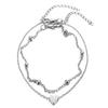 Summer Beach Golden Round Bead Foot Chain Simple Temperament Heart-shaped Anklet Multi-layer Thin Chain Woman