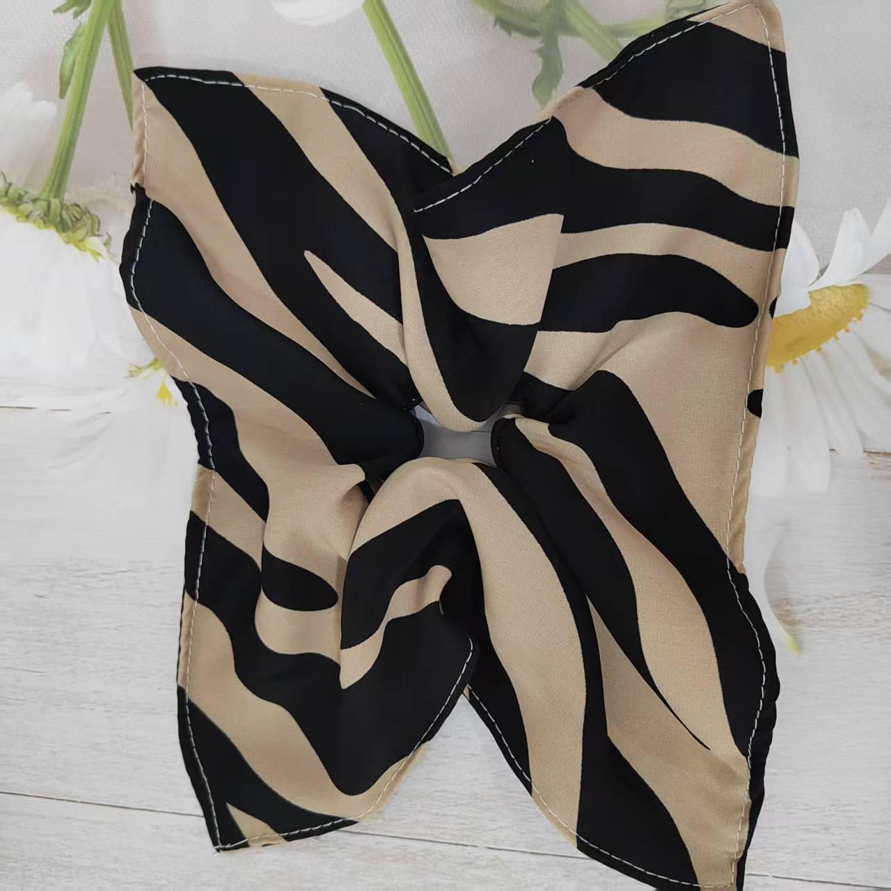 Zebra Print Bow Hair Tie - Korean Style Elegant Versatile Hair Accessory