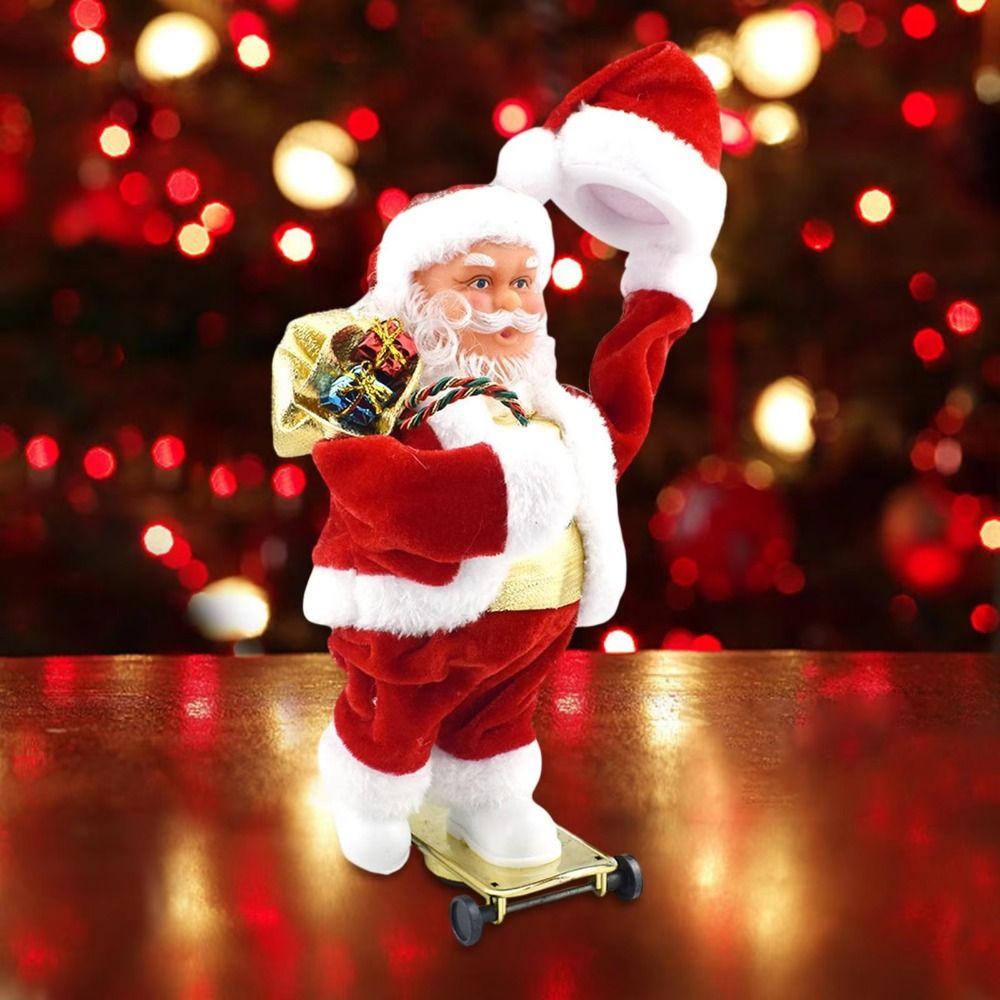 

Musical Christmas Dolls Swing Hat Dancing Santa Claus Toys Carton Electric Santa Toys Bedroom