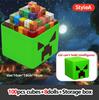 Magnetic Construction Blocks Plaything Storage Box Set Can Hold Figures Magnet Cube Pixel Style Model Baseplate Toys Kids Best Present