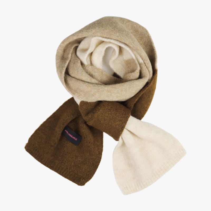 PINK ANANAS DREIFARBIGER SCHAL_BRAUN