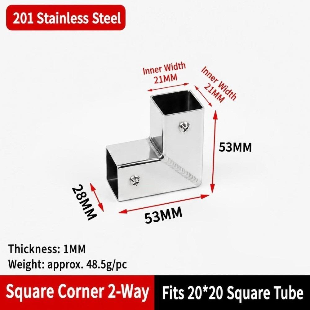 20mm 30mm Square Tube Connector Two/Three/Four/Five-Way Right Angle Tube Coupling Connector Heavy Duty Quick Connect