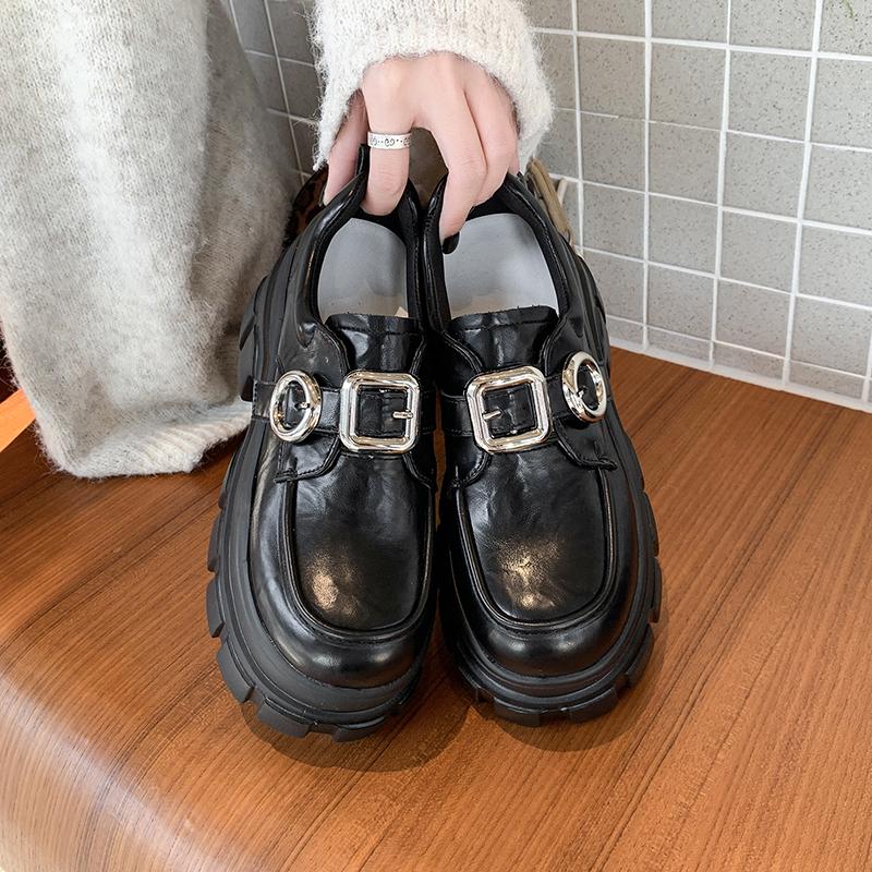 Fashion 8CM Microfiber Leather Boots Autumn Female Breathable Women Boots Casual Spring Pumps Mary Jane Platform Wedge Flats Shoes