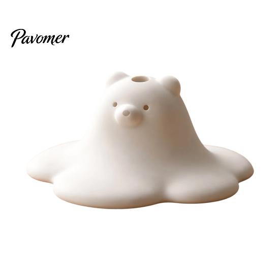 Small Decorative Sculptures 3D Printed Cute Polar Bear Figurine, Adorable White Desk Creative Healing Gadgets Ornament for Living Room Bedroom,