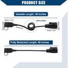 4.5ft 7 Way Round to 4 Way Pin Flat Trailer Coiled Wiring Harness Connector Adapter Plug/Rear for Car/Durable / 1 Pcs