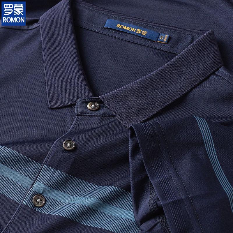 Romon Men s Silk Blend Striped Polo Shirt XL