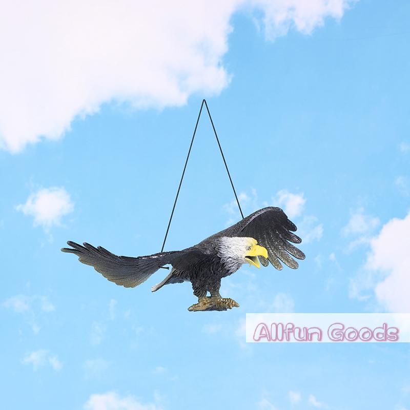 1 Pièce Figurine Aigle d'Extérieur Suspendue Répulsif Oiseaux Aigle en Plastique Ornement Aigle Oiseau Volant Vif Leurre Faucon Épouvantail de Jardin