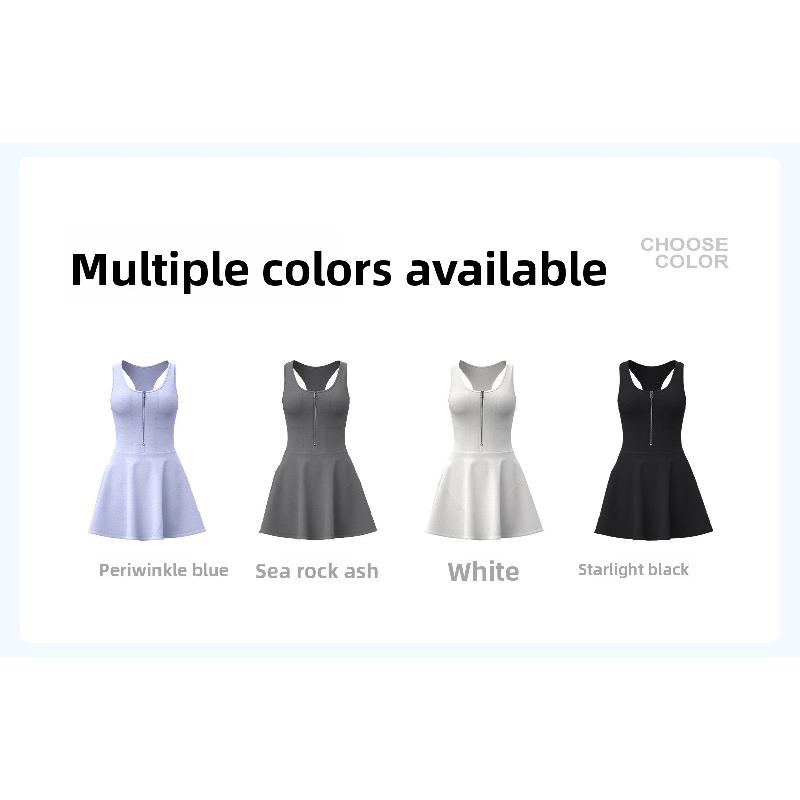 New Zipper One-Piece Dress for Women, Anti-Exposure, for Outdoor Running and Fitness