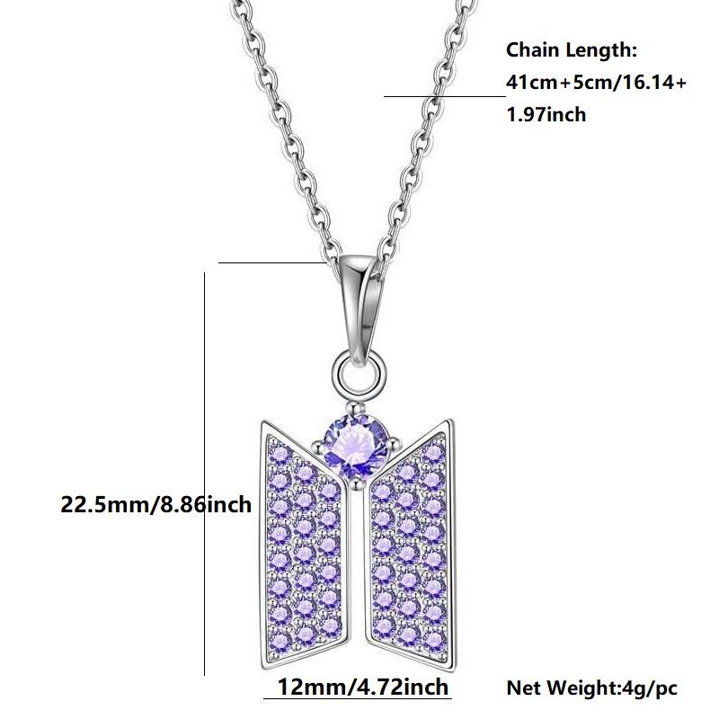 Mode Paarse Oorbellen met Kristal-kleurige Zirkonia Legering Hanger Cadeau voor POP muziek liefhebbers