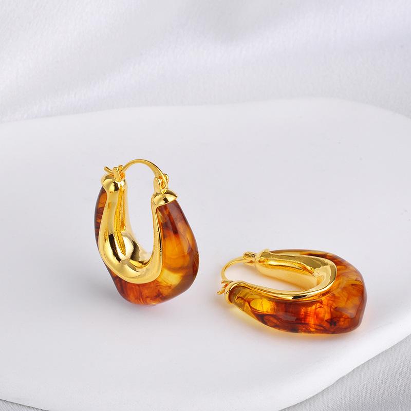 Chinese Style Irregular Resin Textured Earrings for Women Geometric Long Tassel Drop Earrings Charm Jewelry Gifts Wholesale