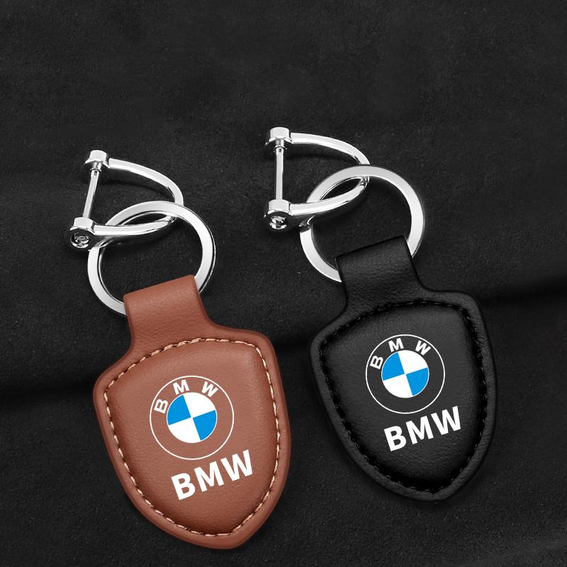 Leather Car Emblem Keychain Keyring For BMW E60 F10 E46 F30 E90 G11 G12 G30 G38 F20 X5 E70 E39 E36 E87 X7 E92 E91 E28 G20 yshk28