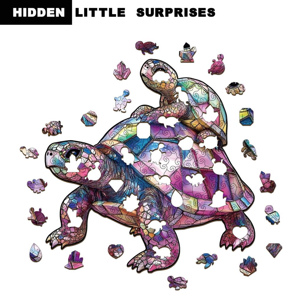 Grenzüberschreitendes unregelmäßiges Schildkröten-Holzpuzzle - Dekompressions-Geschenkspiel