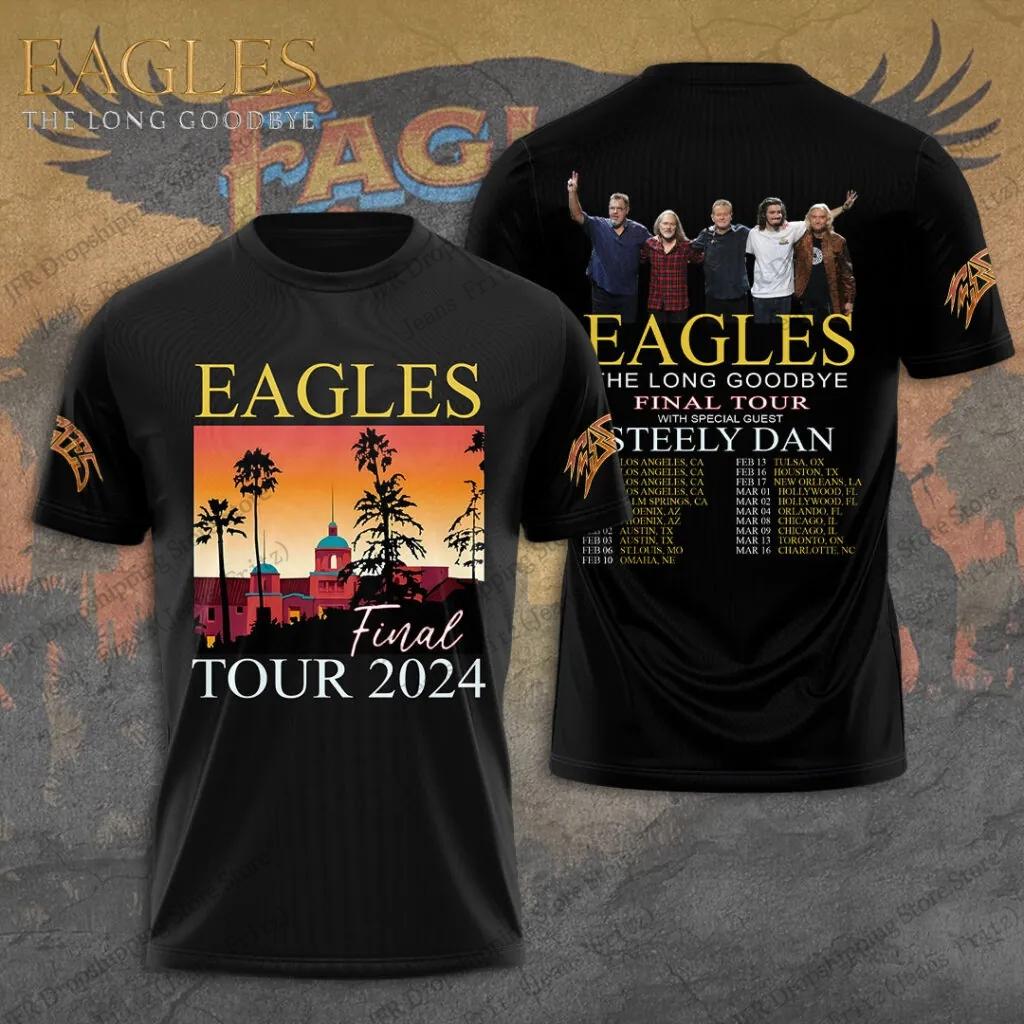 New Retro Rock Eagles Band 3d Print T-shirt Men Women Fashion Hip Hop Casual Short Sleeve Tops Tees Kids Tshirt Album Clothing