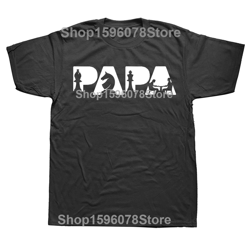 Chess Father Funny Dad Chess Father T Shirts Short Sleeve Birthday Gifts Mens Clothing Fashion Casual Loose Oversized T Shirt