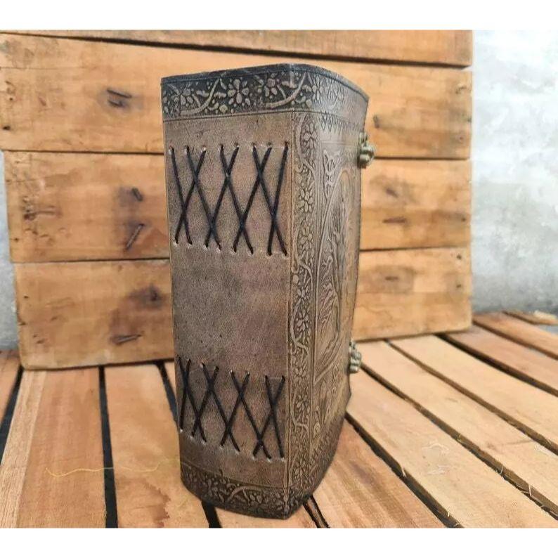 Jurnal mare din piele, jurnal din piele vintage, jurnal arborele vieții, cărți