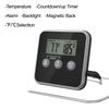 Termômetro Digital de Cozinha para Cozinhar Carne Alimentos Temperatura Para Forno Churrasqueira Grelha Função Timer com Sonda Medidor de Calor para Cozinhar