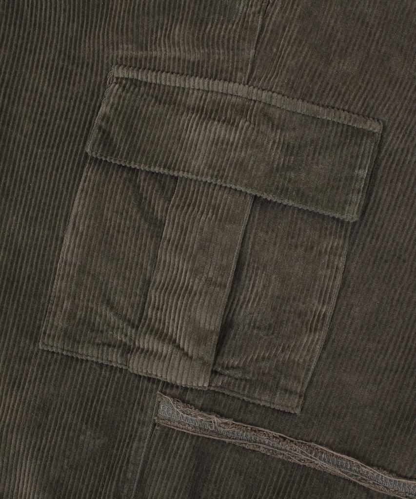 CAMEL WORK Wide Corduroy Cut Cargo Pants (Green)