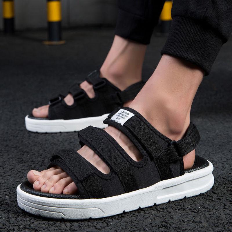

2025 new summer men s sandals casual trend beach outdoor driving sandals sports wear wear-resistant slippers 46 білий