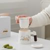 White Porcelain Tea Infuser Mug with Handle and Lid