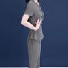 Luxury-lite Solid-color Set - Women's Summer Elegant Style Short-sleeved Shirt and Casual Pants Two-piece Set for Women