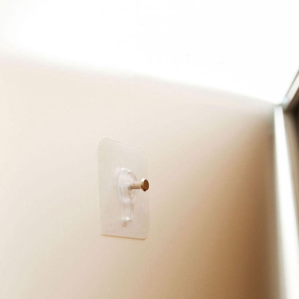 10Pcs Plastic Adhesive Wall Hook Transparent Non Trace Stickers Wall Screws Hanging Nails  Poster