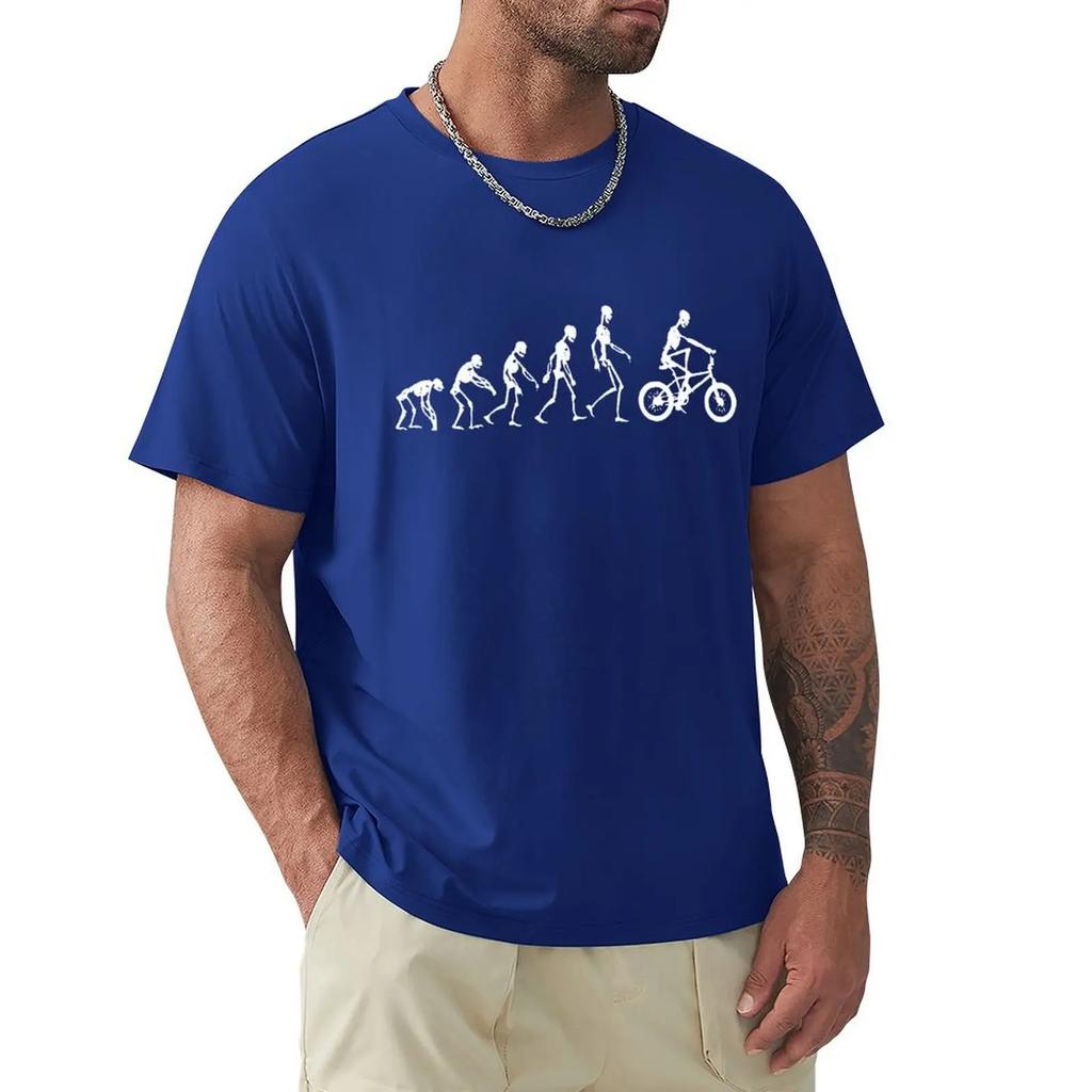 Evolution Skeletons Biker T Shirt Harajuku Short Sleeve T-shirt Cotton Graphics Tshirt Tops