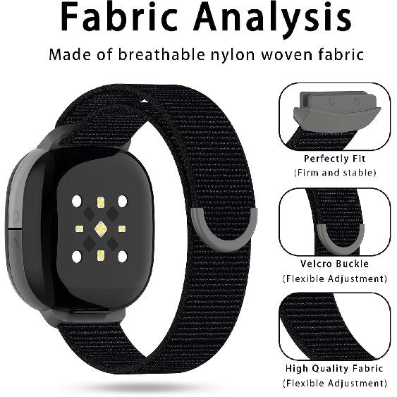 3-Pack Nylon Bands Compatible with Google Fitbit Ace LTE (2024), Breathable Sport Replacement Straps Soft Adjustable Solo Loop Nylon Wristband for