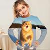 Children's Clothing Girl T-Shirts Top Long Sleeve Children T-Shirt Cute Cat Print Casual Kids Summer Autumn Clothes Girl Clothes