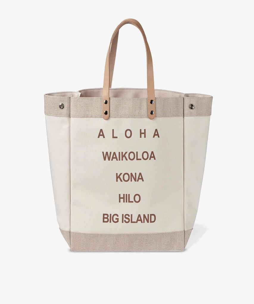 Loco Hawaii Aloha Canvas Tote Bag Ivory