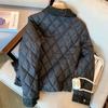 WTEMPO Women's Turn Down Collar Black Parkas Loose Vintage Quilted Jackets Lightweight Ladies Puffer Outwear Chic Padded Coat