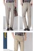Men's Pure Cotton Double-Pleat Casual Pants - High Waist, Wide Leg, Non-Iron, Summer-Weight for Middle-Aged and Elderly.