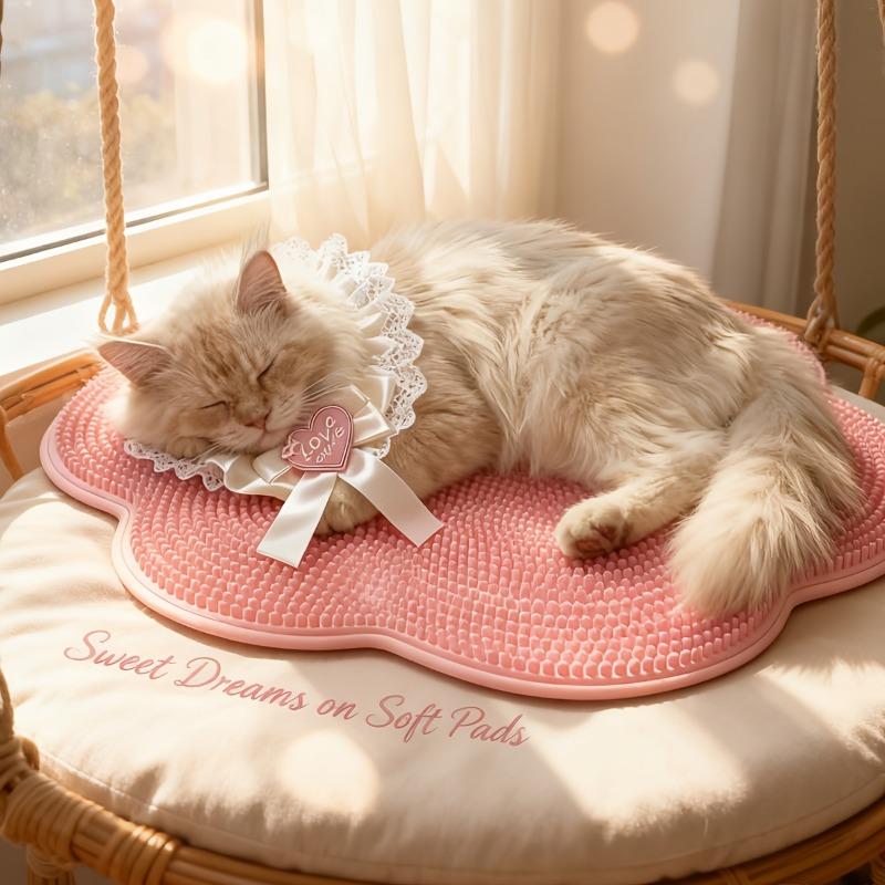 2-in-1 Cat Grooming Cushion Brush Bed Mat Pet Sleeping Mat Kitten Puppy Nest Pet Cushion Cat Accessories