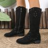 Women's Side Zipper Not Tired Feet Thick Sole Heightening Soft Elastic Comfort Shock Absorption Waterproof Non-slip Casual Sports Cowboy Boots
