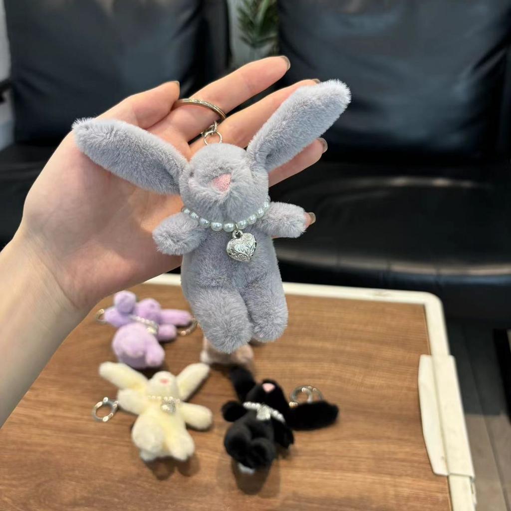Lovely Plush Rabbit Charm Keychains Sweet Pendant Car Keyring Backpack Decoration Fashion Jewelry for Women Girls