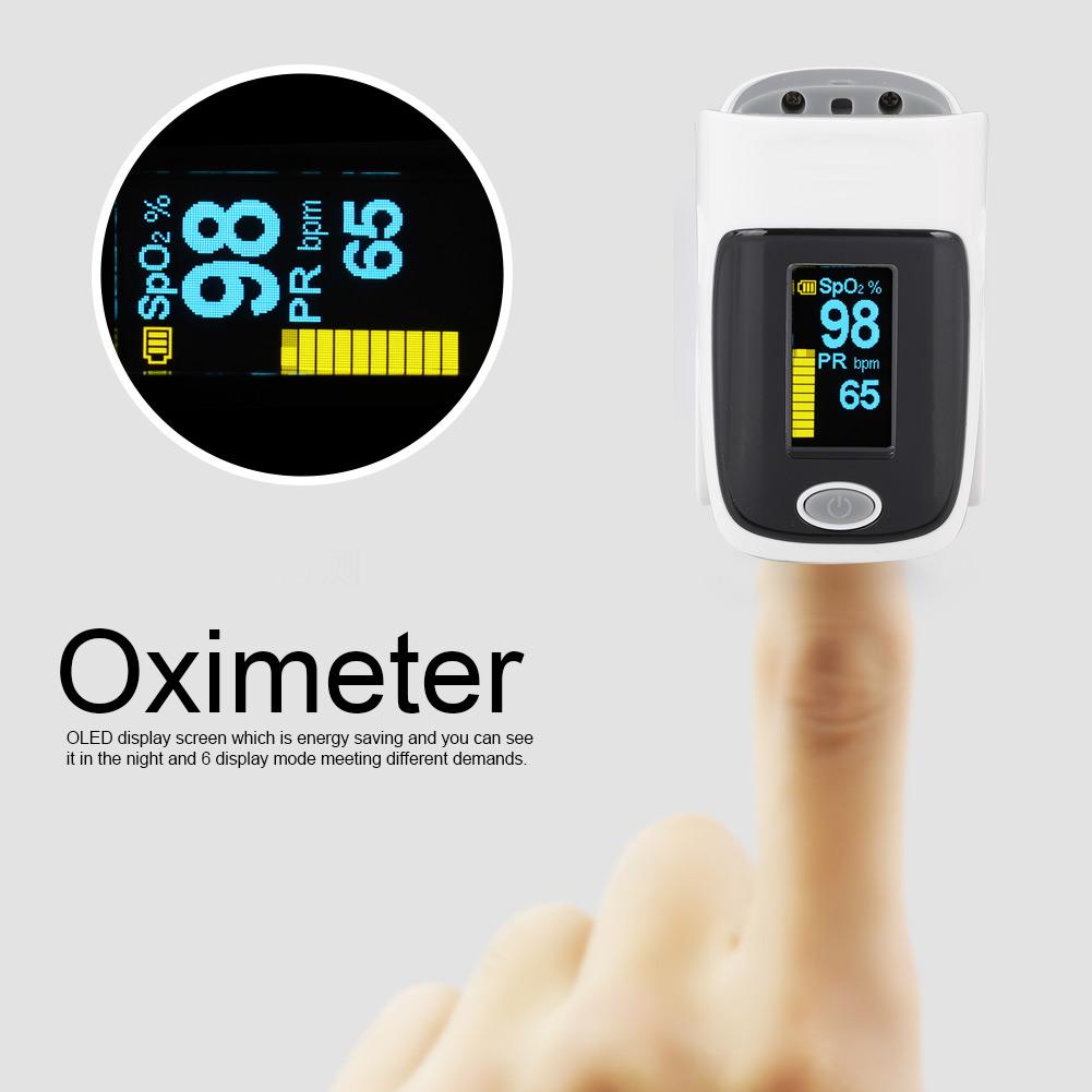 0,96 calowy Pulsoksymetr Palcowy Miernik Saturacji Krwi Tlenem Tester Oksymetrii Monitor Tętna Szary
