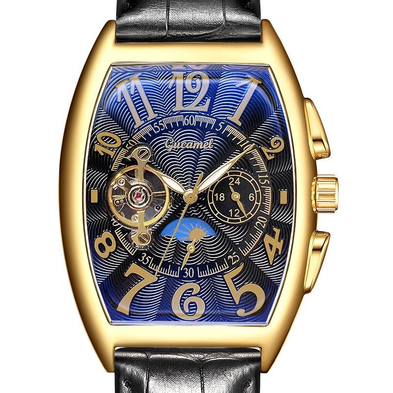 UTHAI M14 Fashionable Wine Barrel Men Watch Tourbillon Automatic Mechanical Watch Business Clock Giftwatches for Man
