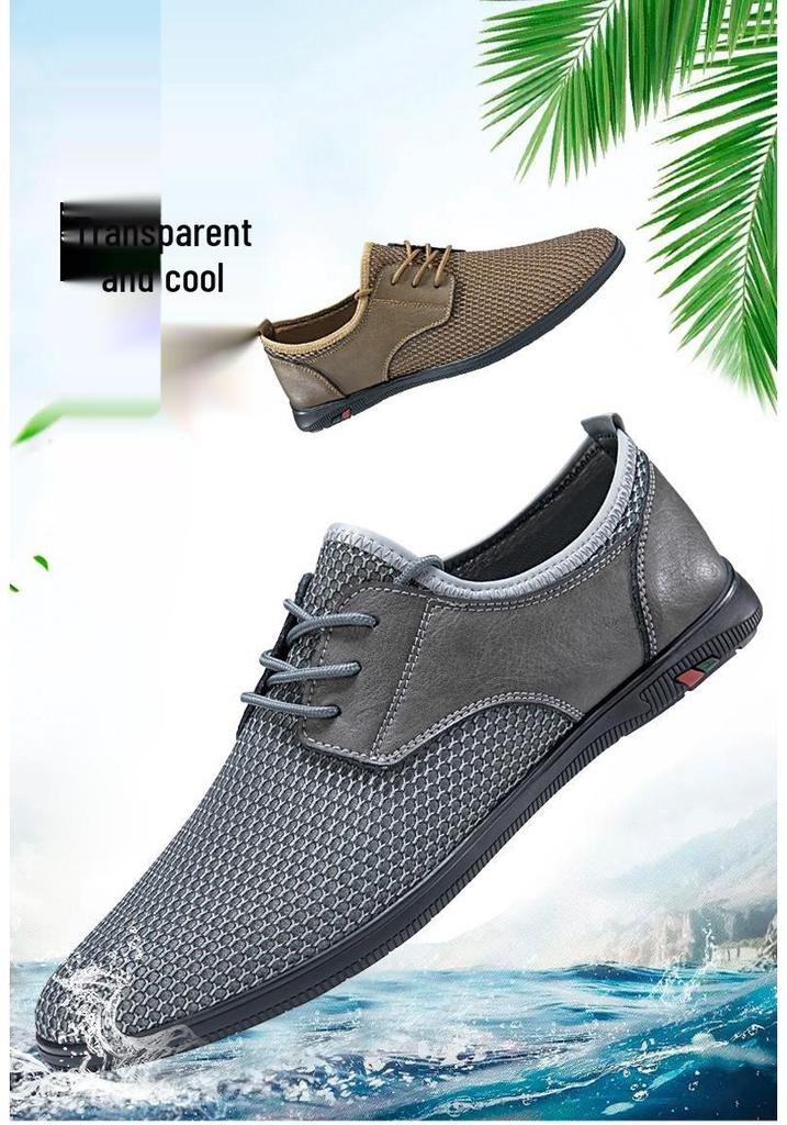 Men's Summer Sports Style Casual Mesh Shoes - Breathable, Trendy, Soft Sole